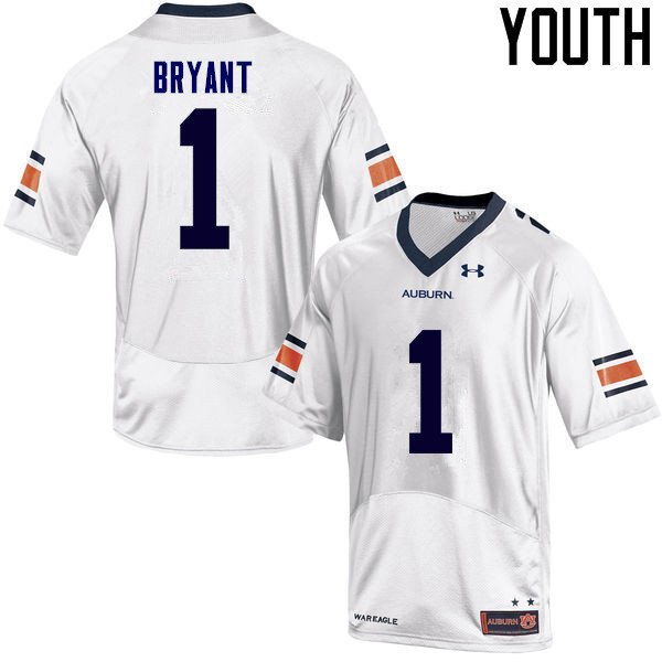 Youth Auburn Tigers #1 Big Cat Bryant College Football Jerseys Sale-White - Click Image to Close